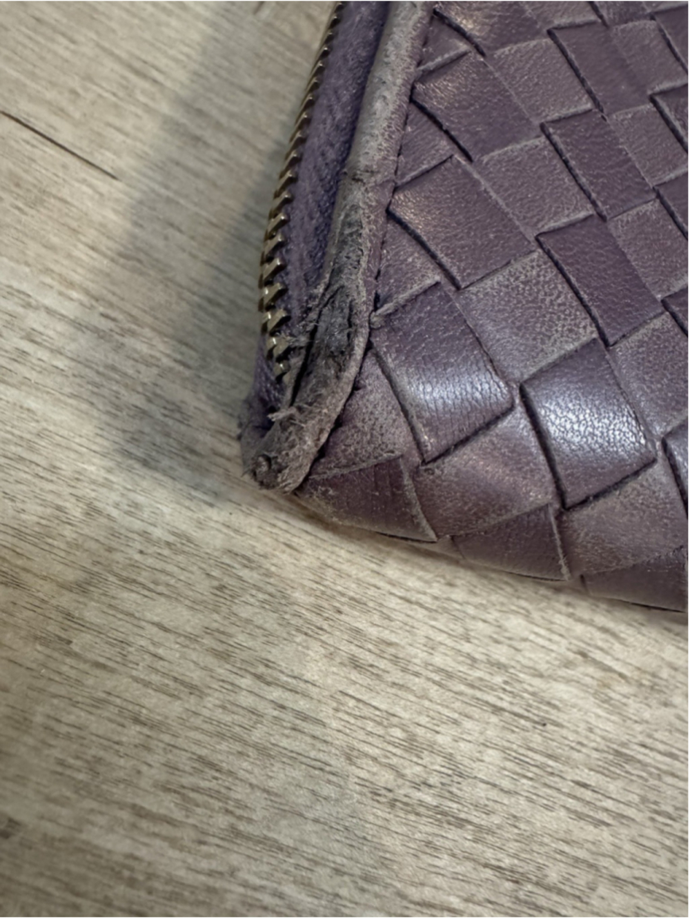 Bottega Veneta Authentic Intrecciato Leather Zip Around Women Wallet Mauve - Picture 7 of 14